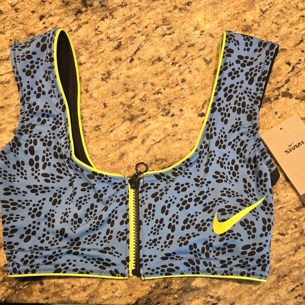 Nike Swim Party Dots Bikini Top, NWT, Pacific Blue, Size Small